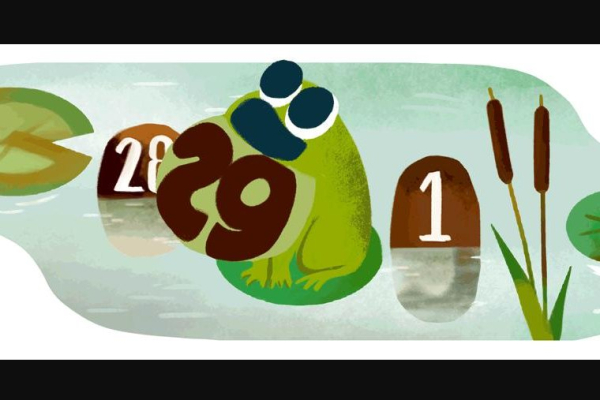 Google Doodle celebrates Leap Day with frog cartoon Google Doodle celebrates Leap Day with frog cartoon
