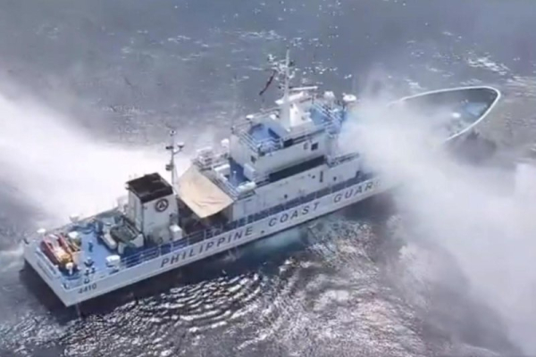 China fires water cannons at Philippine ships in South China Sea