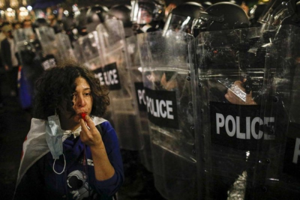 Georgian authorities beat back protesters opposing 'foreign agent' law