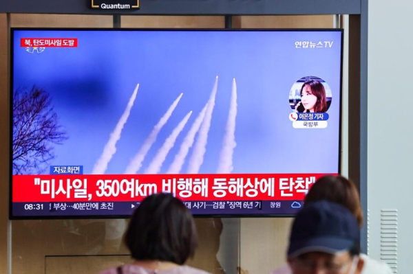 North Korea launches flurry of ballistic missiles into East Sea North Korea launches flurry of ballistic missiles into East Sea
