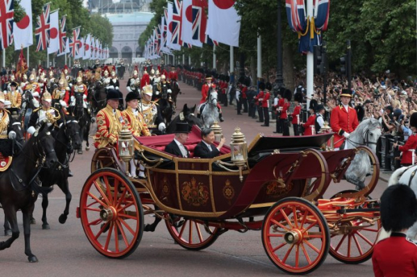 Japan's emperor in Britain on first official visit as head of state