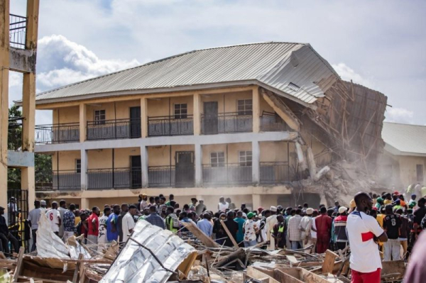 22 reported dead after Nigerian school building collapses