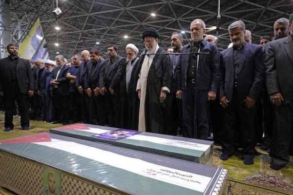 Iran holds funeral for slain Hamas leader as fears of widening war spread