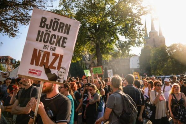 Protests held in eastern Germany as far-right leads ahead of state elections