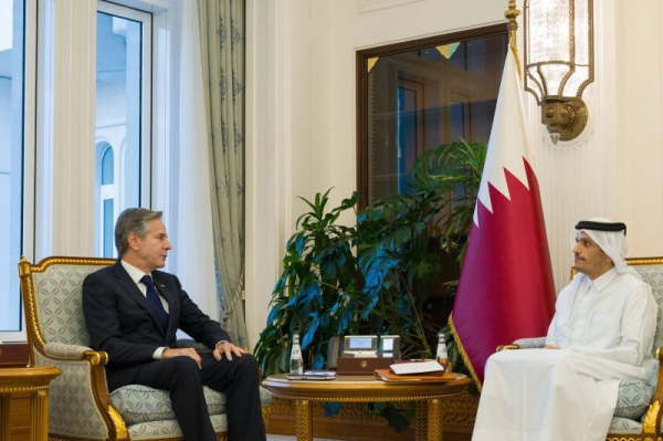 Blinken announces $135 million in U.S. aid for Palestinians after Qatar talks
