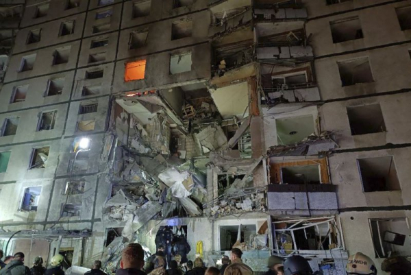 Three killed, including two children, as Russia strikes Kharkiv apartment building