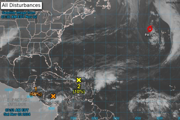 Subtropical Storm Patty forms west of the Azores