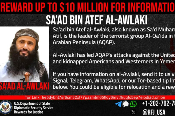 State Department increases reward for info on al-Qaeda leader to $10M