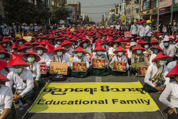 Myanmar military drops bombs from paragliders on protest killing 24