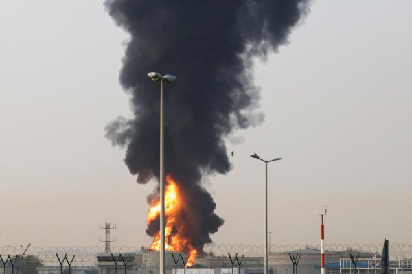 Iranian drone strike sets stategically key UAE oil trading hub on fire