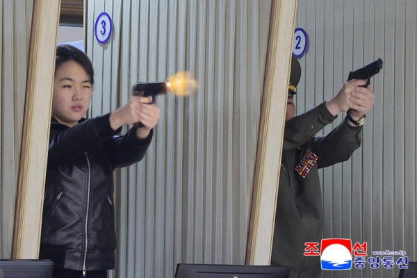 Kim Jong Un, daughter Ju Ae test pistols at munitions factory