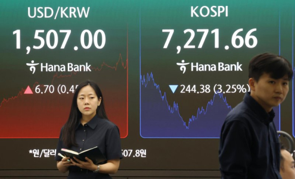 Seoul shares dip 3.25 pct on tech slide; won drops Seoul shares dip 3.25 pct on tech slide; won drops