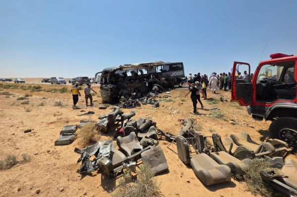 Bus highway collision in Syria kills 35 people, injures 30